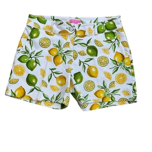 Isaac Mizrahi Pants - Isaac Mizrahi New York Lemon Lime Scattered Print Tailored Shorts size 10
